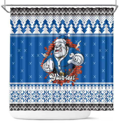 Angry Santa Bulldog Personalized Shower Curtain Christmas Rugby League Spirit - Aussie Hoodie