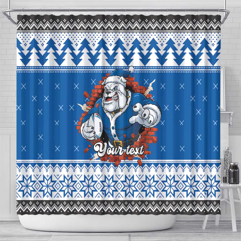 Angry Santa Bulldog Personalized Shower Curtain Christmas Rugby League Spirit - Aussie Hoodie