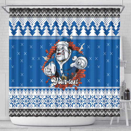 Angry Santa Bulldog Personalized Shower Curtain Christmas Rugby League Spirit - Aussie Hoodie