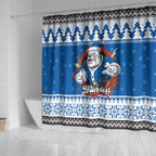 Angry Santa Bulldog Personalized Shower Curtain Christmas Rugby League Spirit - Aussie Hoodie