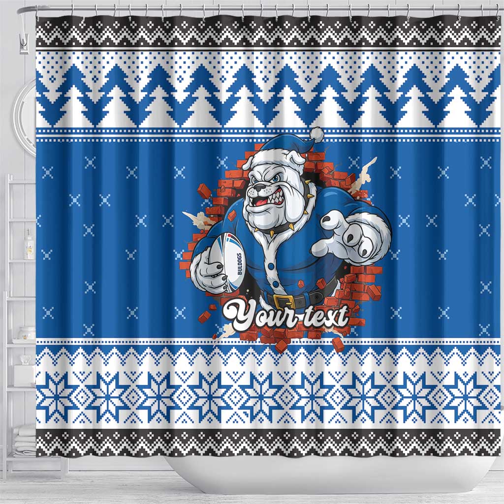 Angry Santa Bulldog Personalized Shower Curtain Christmas Rugby League Spirit - Aussie Hoodie
