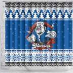 Angry Santa Bulldog Personalized Shower Curtain Christmas Rugby League Spirit - Aussie Hoodie
