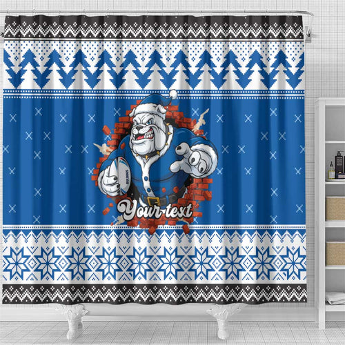 Angry Santa Bulldog Personalized Shower Curtain Christmas Rugby League Spirit - Aussie Hoodie