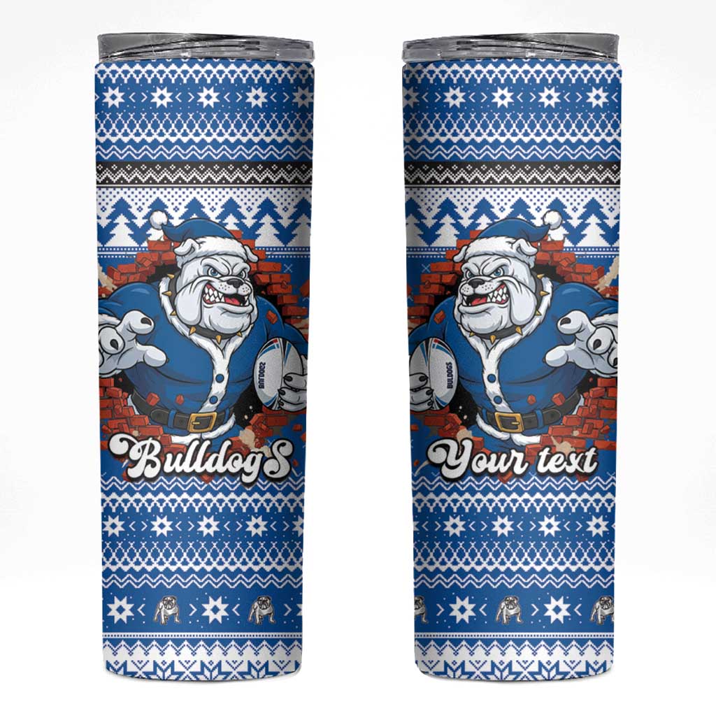 Angry Santa Bulldog Personalized Skinny Tumbler Christmas Rugby League Spirit - Aussie Hoodie