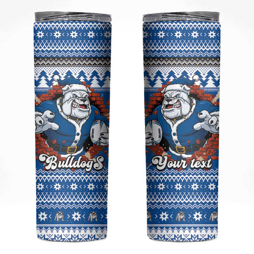 Angry Santa Bulldog Personalized Skinny Tumbler Christmas Rugby League Spirit - Aussie Hoodie
