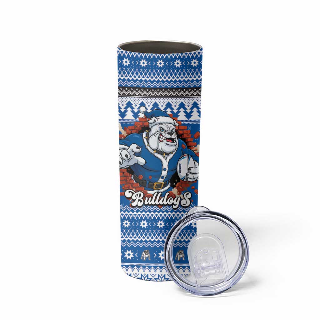 Angry Santa Bulldog Personalized Skinny Tumbler Christmas Rugby League Spirit - Aussie Hoodie