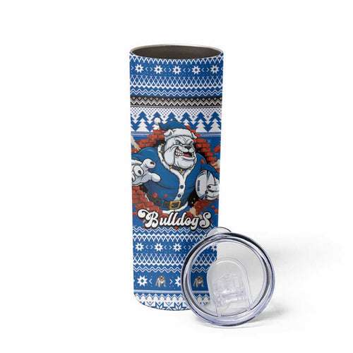 Angry Santa Bulldog Personalized Skinny Tumbler Christmas Rugby League Spirit - Aussie Hoodie