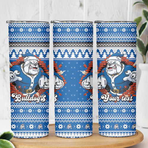 Angry Santa Bulldog Personalized Skinny Tumbler Christmas Rugby League Spirit - Aussie Hoodie