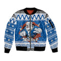 Angry Santa Bulldog Personalized Sleeve Zip Bomber Jacket Christmas Rugby League Spirit - Aussie Hoodie