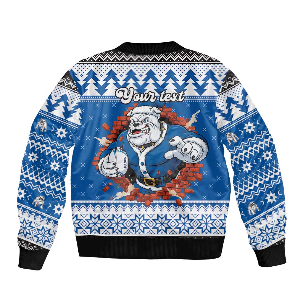Angry Santa Bulldog Personalized Sleeve Zip Bomber Jacket Christmas Rugby League Spirit - Aussie Hoodie
