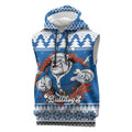 Angry Santa Bulldog Personalized Sleeveless Hoodie Christmas Rugby League Spirit - Aussie Hoodie