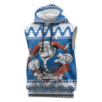 Angry Santa Bulldog Personalized Sleeveless Hoodie Christmas Rugby League Spirit - Aussie Hoodie