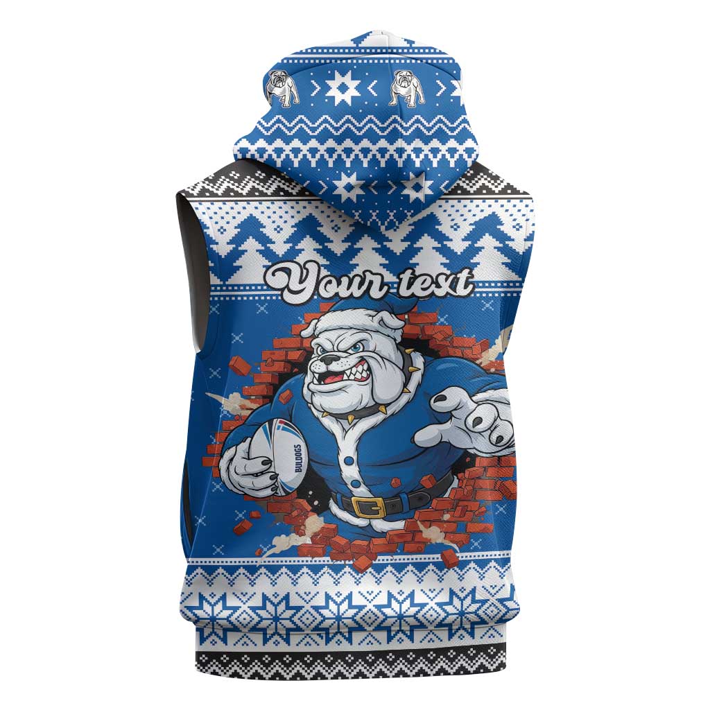 Angry Santa Bulldog Personalized Sleeveless Hoodie Christmas Rugby League Spirit - Aussie Hoodie