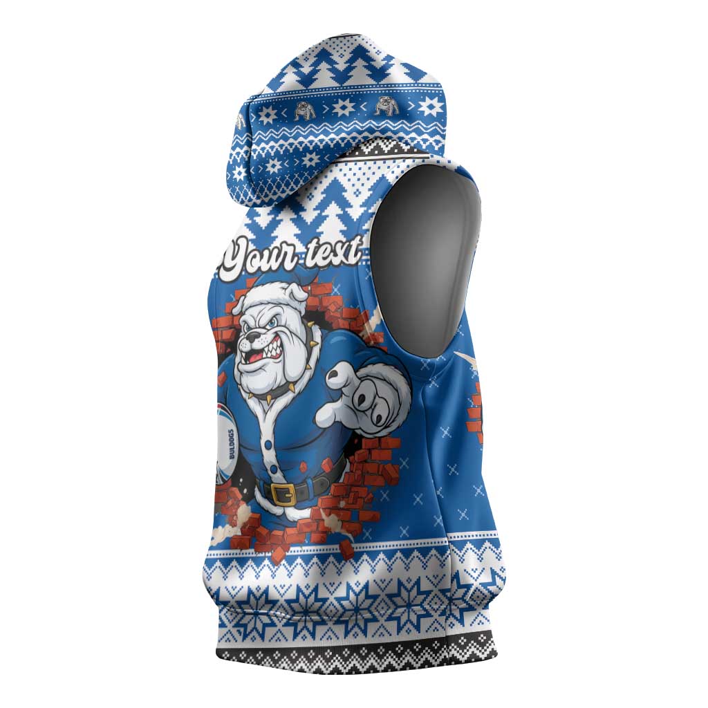 Angry Santa Bulldog Personalized Sleeveless Hoodie Christmas Rugby League Spirit - Aussie Hoodie