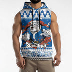Angry Santa Bulldog Personalized Sleeveless Hoodie Christmas Rugby League Spirit - Aussie Hoodie
