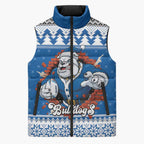 Angry Santa Bulldog Personalized Sleeveless Puffer Jacket Christmas Rugby League Spirit - Aussie Hoodie