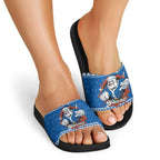 Angry Santa Bulldog Personalized Slide Sandals Christmas Rugby League Spirit - Aussie Hoodie