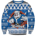 Angry Santa Bulldog Personalized Sweatshirt Christmas Rugby League Spirit - Aussie Hoodie