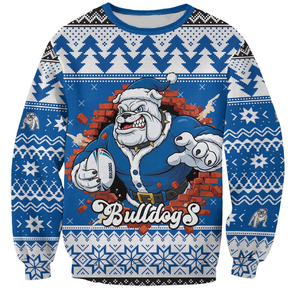 Angry Santa Bulldog Personalized Sweatshirt Christmas Rugby League Spirit - Aussie Hoodie