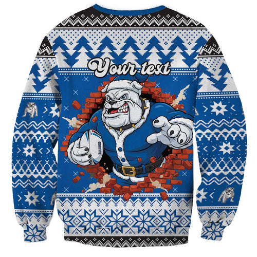 Angry Santa Bulldog Personalized Sweatshirt Christmas Rugby League Spirit - Aussie Hoodie