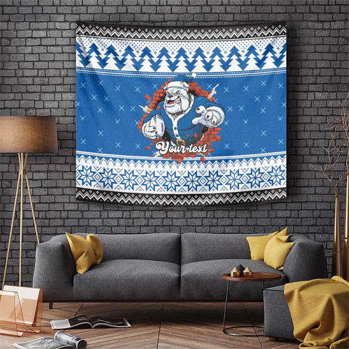 Angry Santa Bulldog Personalized Tapestry Christmas Rugby League Spirit - Aussie Hoodie