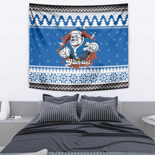 Angry Santa Bulldog Personalized Tapestry Christmas Rugby League Spirit - Aussie Hoodie