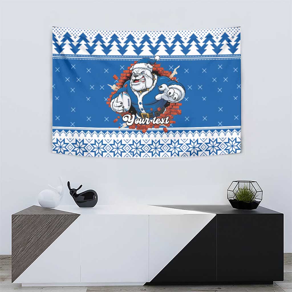Angry Santa Bulldog Personalized Tapestry Christmas Rugby League Spirit - Aussie Hoodie