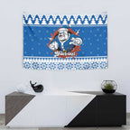 Angry Santa Bulldog Personalized Tapestry Christmas Rugby League Spirit - Aussie Hoodie