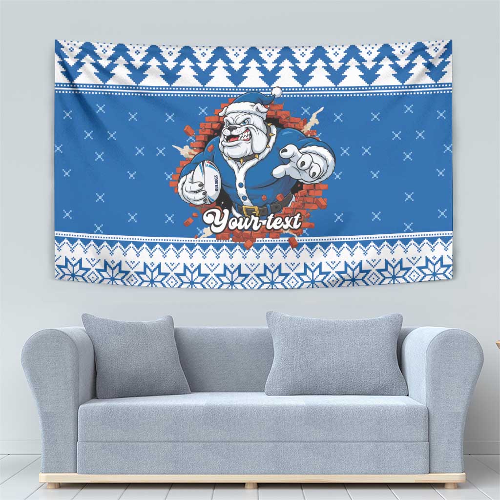 Angry Santa Bulldog Personalized Tapestry Christmas Rugby League Spirit - Aussie Hoodie