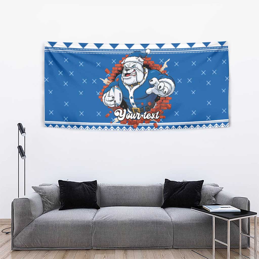 Angry Santa Bulldog Personalized Tapestry Christmas Rugby League Spirit - Aussie Hoodie