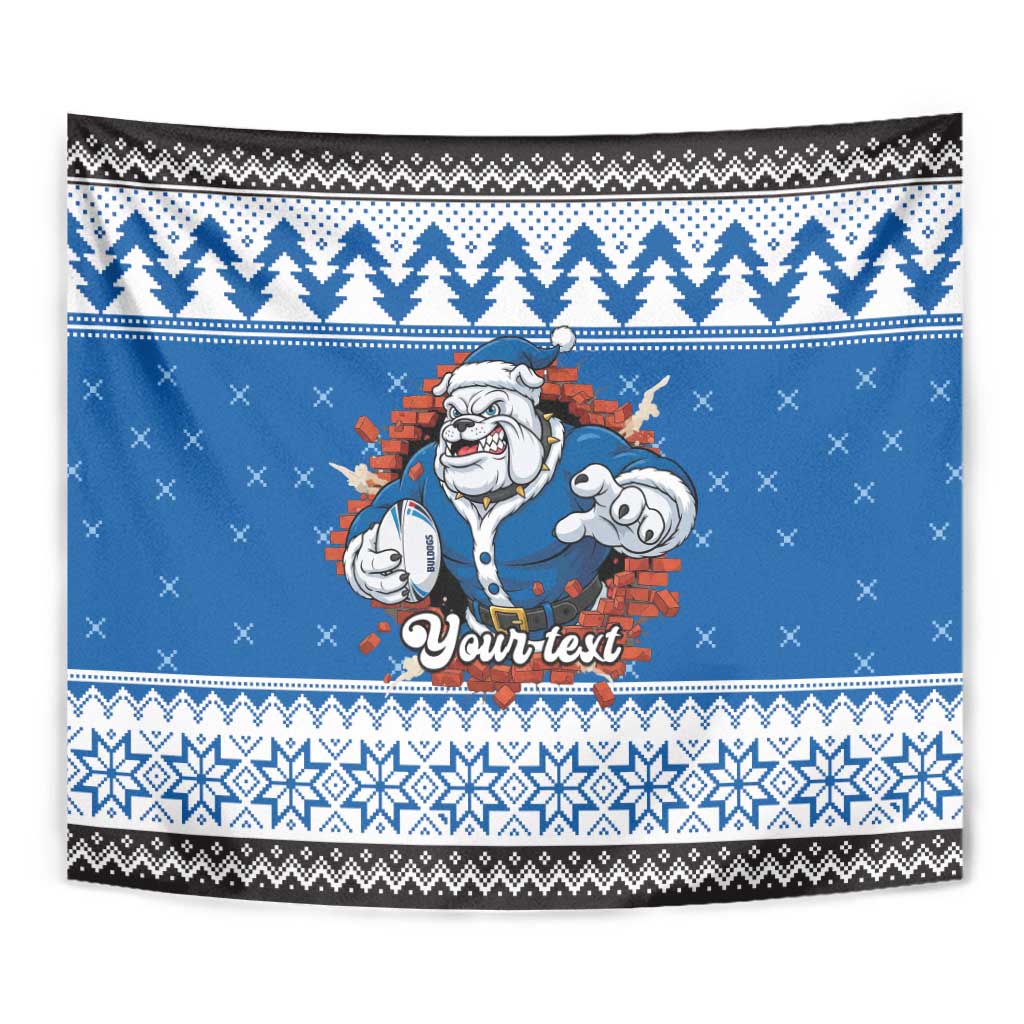 Angry Santa Bulldog Personalized Tapestry Christmas Rugby League Spirit - Aussie Hoodie