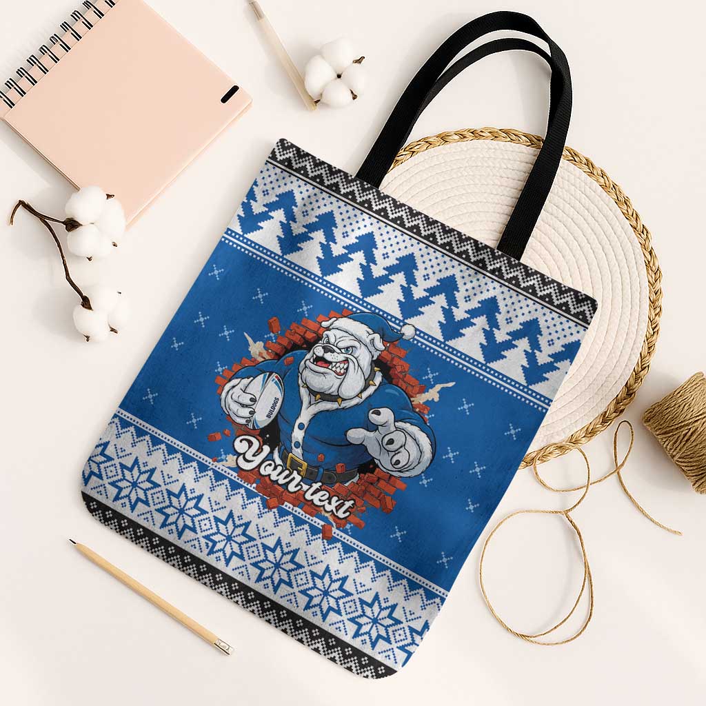 Angry Santa Bulldog Personalized Tote Bag Christmas Rugby League Spirit - Aussie Hoodie