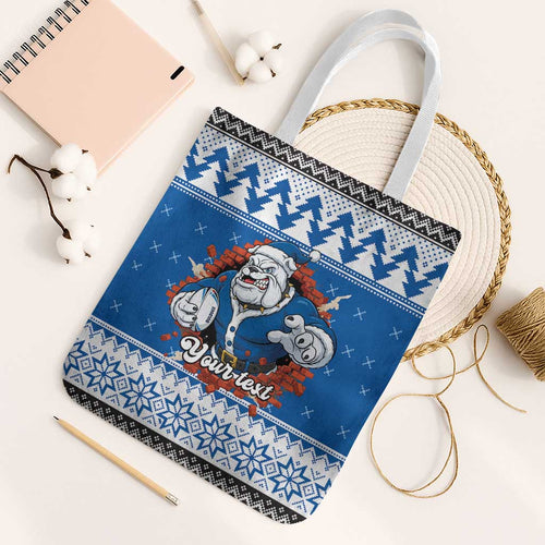 Angry Santa Bulldog Personalized Tote Bag Christmas Rugby League Spirit - Aussie Hoodie