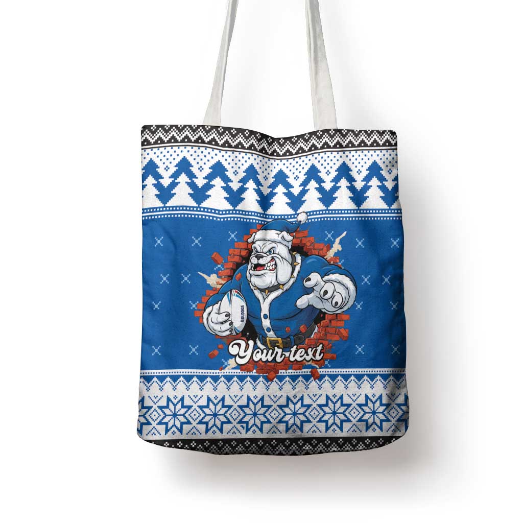 Angry Santa Bulldog Personalized Tote Bag Christmas Rugby League Spirit - Aussie Hoodie