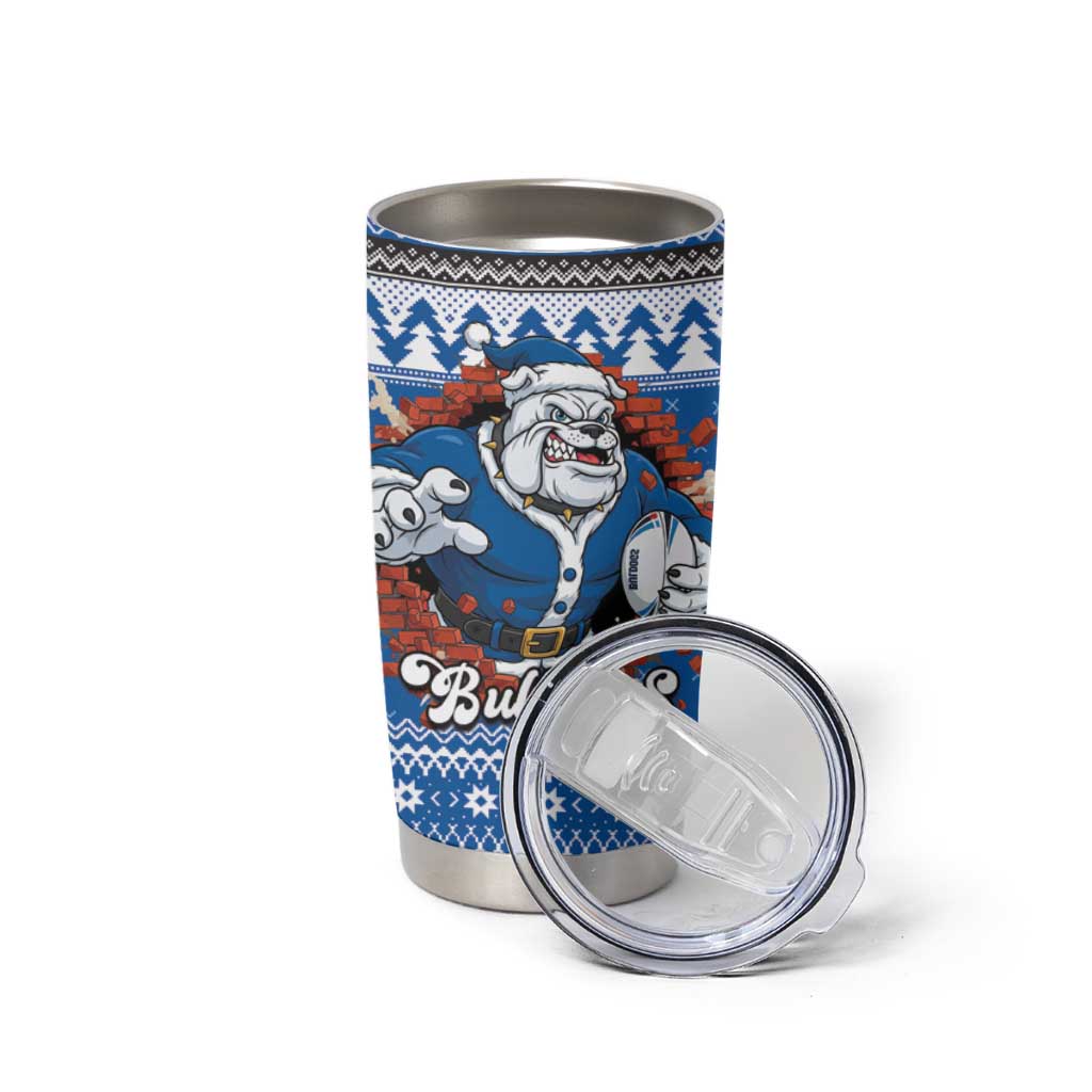 Angry Santa Bulldog Personalized Tumbler Cup Christmas Rugby League Spirit - Aussie Hoodie