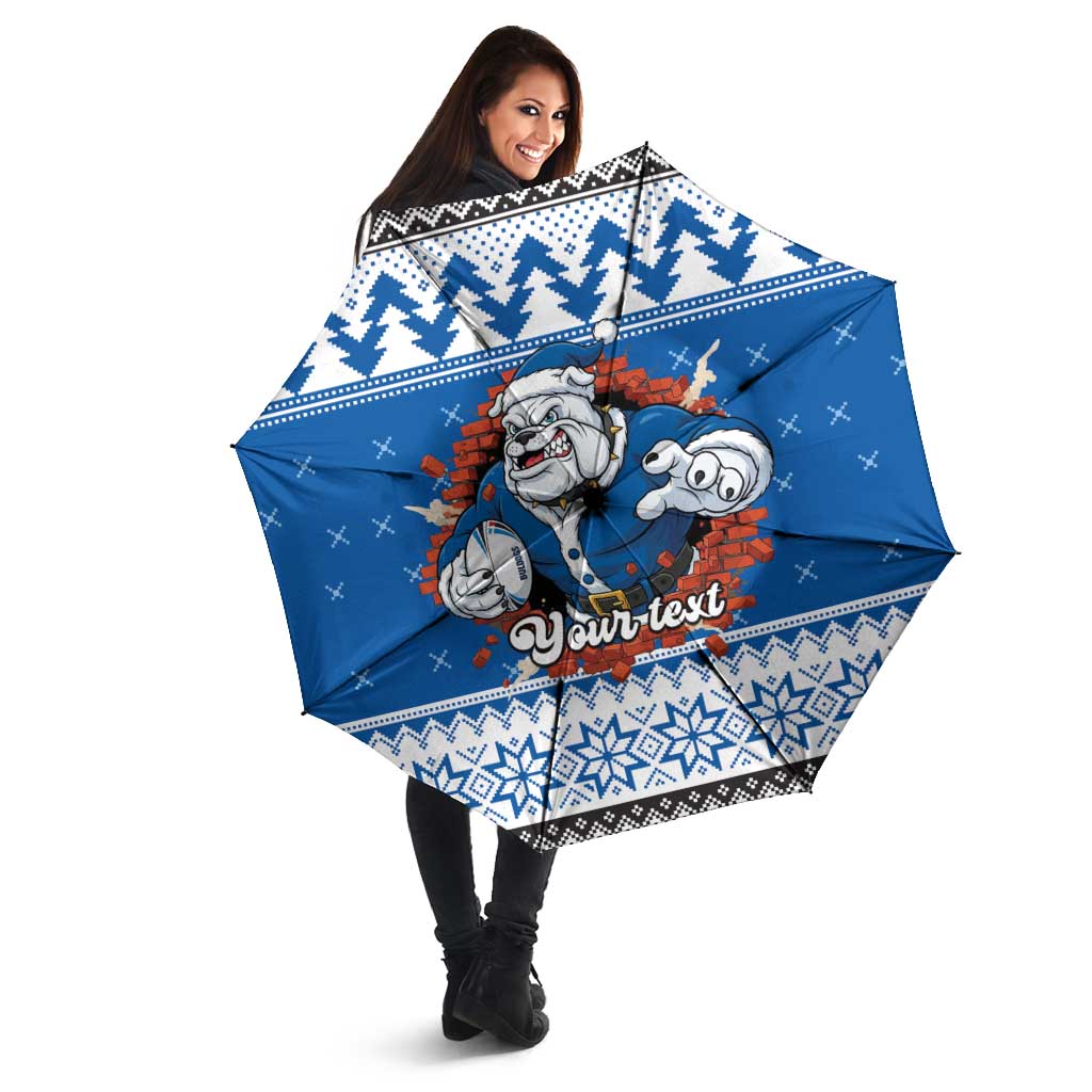 Angry Santa Bulldog Personalized Umbrella Christmas Rugby League Spirit - Aussie Hoodie