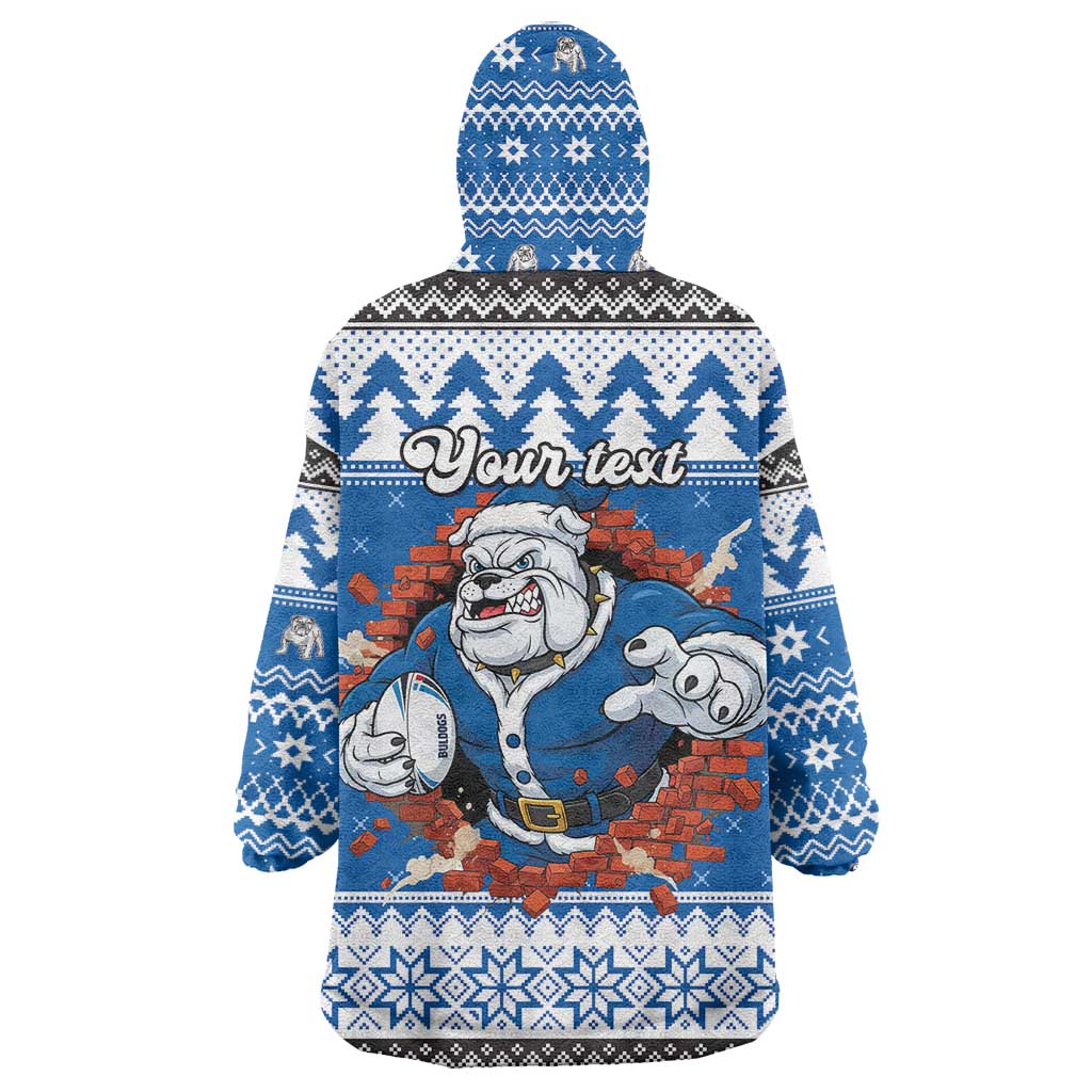Angry Santa Bulldog Personalized Wearable Blanket Hoodie Christmas Rugby League Spirit - Aussie Hoodie