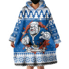 Angry Santa Bulldog Personalized Wearable Blanket Hoodie Christmas Rugby League Spirit - Aussie Hoodie