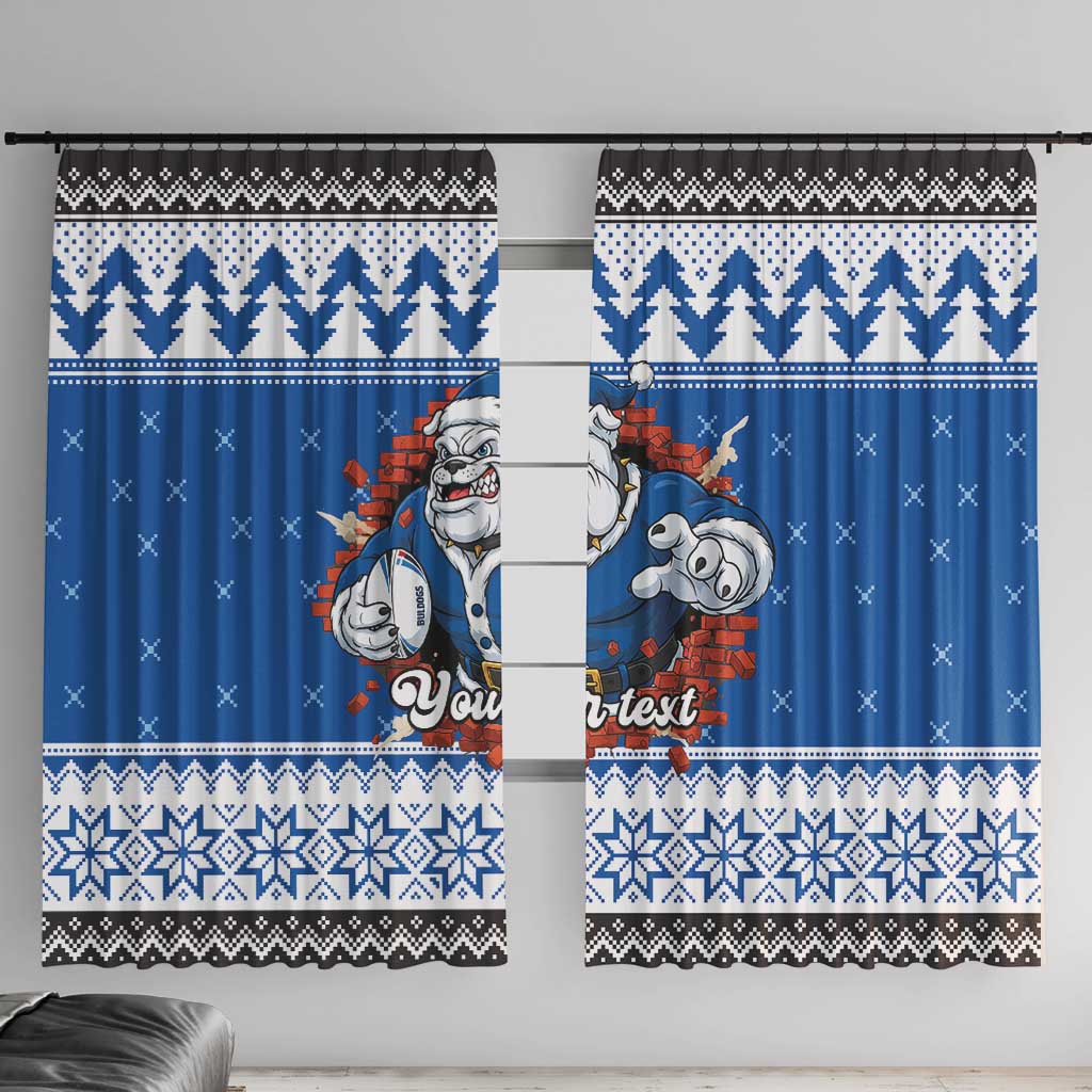 Angry Santa Bulldog Personalized Window Curtain Christmas Rugby League Spirit - Aussie Hoodie