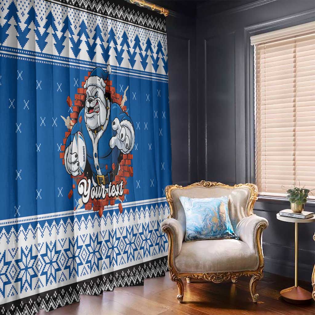 Angry Santa Bulldog Personalized Window Curtain Christmas Rugby League Spirit - Aussie Hoodie
