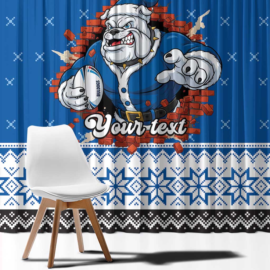 Angry Santa Bulldog Personalized Window Curtain Christmas Rugby League Spirit - Aussie Hoodie