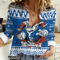 Angry Santa Bulldog Personalized Women Casual Shirt Christmas Rugby League Spirit - Aussie Hoodie
