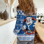 Angry Santa Bulldog Personalized Women Casual Shirt Christmas Rugby League Spirit - Aussie Hoodie