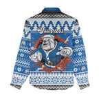 Angry Santa Bulldog Personalized Women Casual Shirt Christmas Rugby League Spirit - Aussie Hoodie