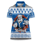 Angry Santa Bulldog Personalized Women Polo Shirt Christmas Rugby League Spirit - Aussie Hoodie
