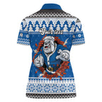 Angry Santa Bulldog Personalized Women Polo Shirt Christmas Rugby League Spirit - Aussie Hoodie