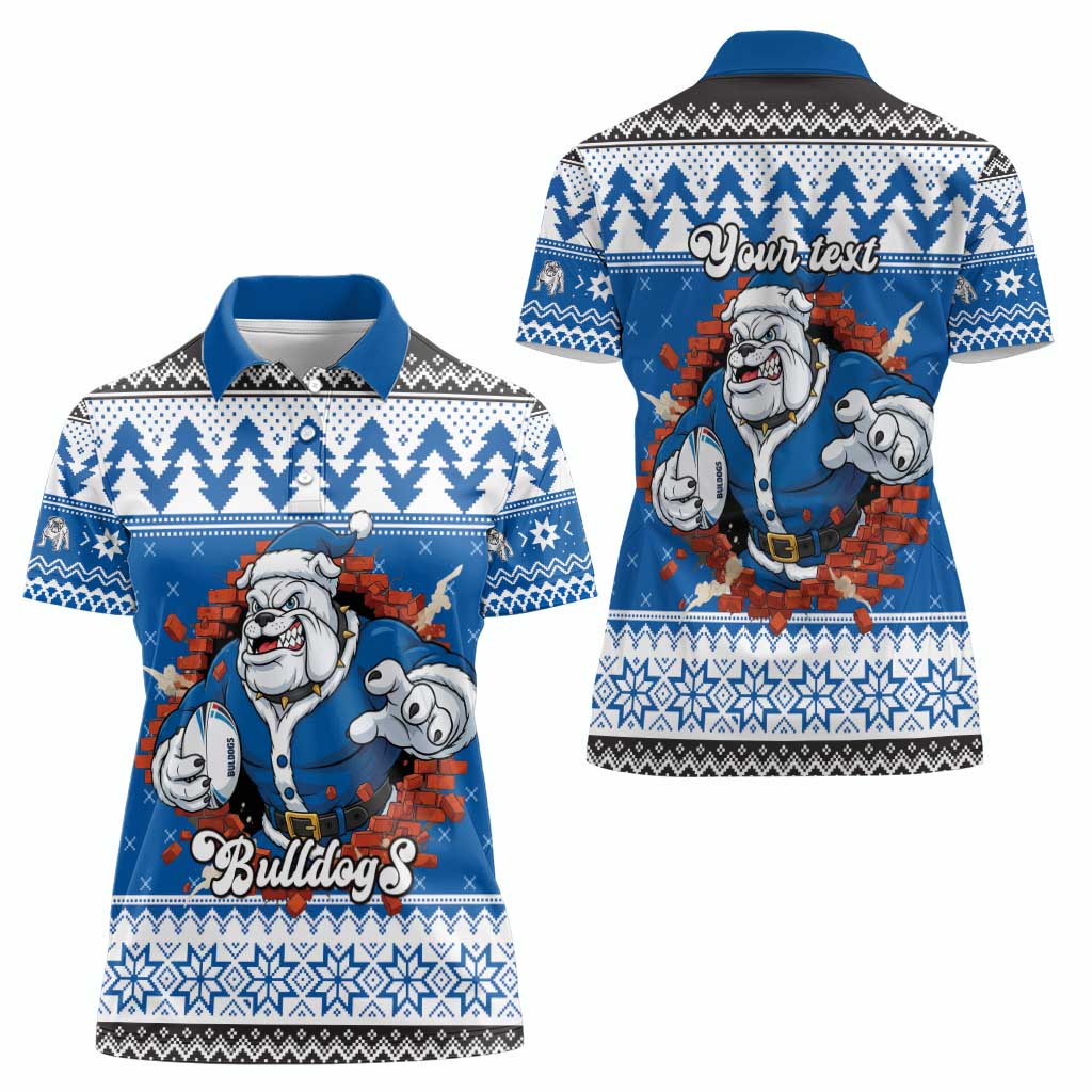 Angry Santa Bulldog Personalized Women Polo Shirt Christmas Rugby League Spirit - Aussie Hoodie