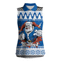 Angry Santa Bulldog Personalized Women Sleeveless Polo Shirt Christmas Rugby League Spirit - Aussie Hoodie