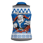 Angry Santa Bulldog Personalized Women Sleeveless Polo Shirt Christmas Rugby League Spirit - Aussie Hoodie