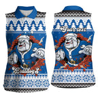 Angry Santa Bulldog Personalized Women Sleeveless Polo Shirt Christmas Rugby League Spirit - Aussie Hoodie
